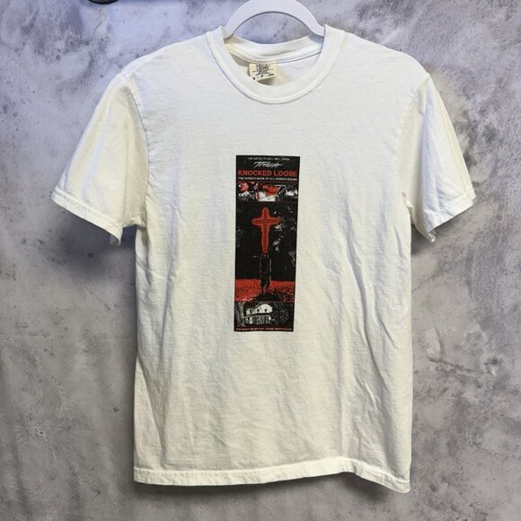 Knocked Loose 2024 Tour T Shirt Mens Small 17.5x25 White Metal Band - Picture 1 of 11